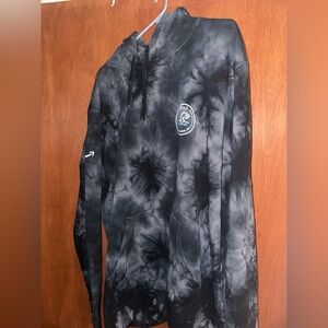 Black and Gray Tie-Dye Hoodie